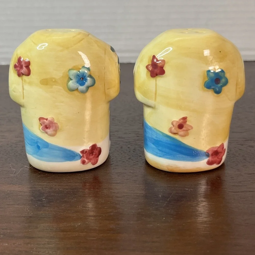 Salt & Pepper Shakers Hawaiian Shirts Tropical Clay Art Ceramic Tropicool Summer
